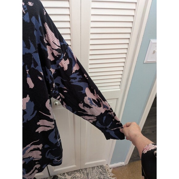 Calvin Klein Performance Stretch Top Women's 2X Black Pink Abstract Athleisure - Picture 4 of 10